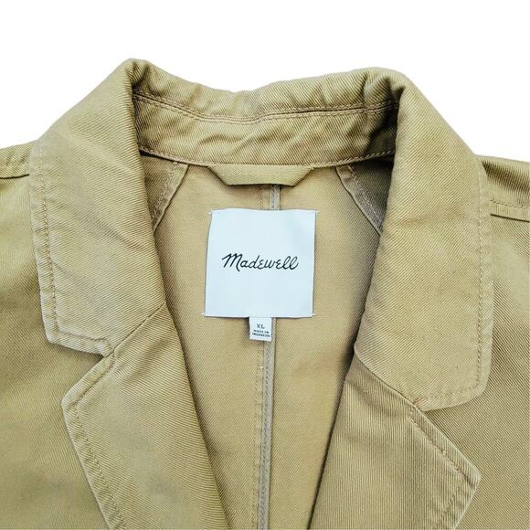 MADEWELL Crossover Blazer (Re)generative Chino Dark Khaki Womens XL Minimalist - Picture 4 of 14